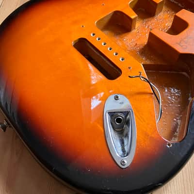 Fender Stratocaster Electric Guitar Body Mexico Strat Sunburst 1998 image 3