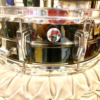90s Ludwig Black Beauty  5x14" 10-Lug Brass Snare Drum Black Nickel-Chrome Plated image 4