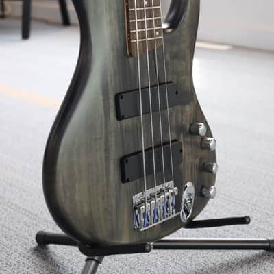 2007 Ibanez EDB 400 Ergodyne Transparent Black Flat Electric Bass Guitar image 6