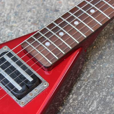 1985 Aria Pro II Japan XX-Deluxe Flying V MIJ Electric Guitar (Candy Apple Red) image 5