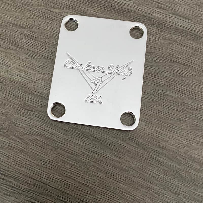 Fender Masterbuilt Custom Shop Neck Plate Masterbuilder Cruz era 2000 Chrome image 1
