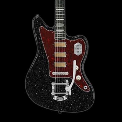Fender Limited Edition Gold Foil Jazzmaster Black Sparkle With Gig Bag image 1