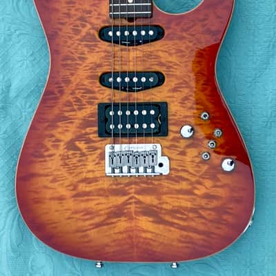 Tom Anderson Hollow Drop Top 2004 - Fire Burst with Binding image 2