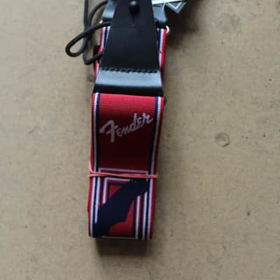 Fender Weighless Monogrammed Strap Red/White/Blue 2" image 3