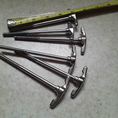 Pearl Vintage Chrome Bass Drum T Rods Lot from 1970's Era - (Very Clean) image 4