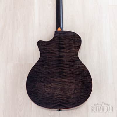 2023 Taylor Custom Grand Auditorium Acoustic Electric Guitar Trans Black w/ Lutz Spruce + Flame Maple image 3
