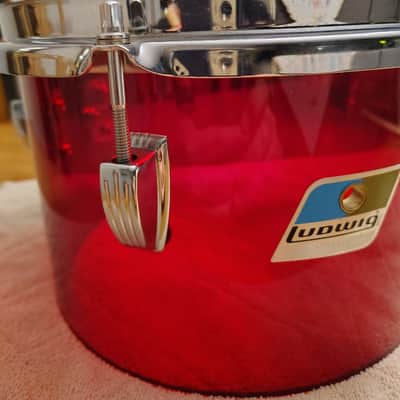 Ludwig Vistalite 10"(Diameter)x6.5" (Depth) Concert Tom 1970's - Red Acrylic image 8