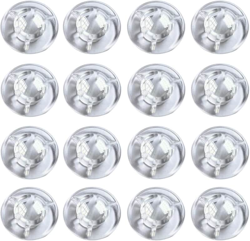 Clear Mushroom Style Guitar Effect Pedal Footswitch Toppers Foot Nail Cap Protection Cap for Guitar Effect Pedal Protection Cap 16-Pack image 1