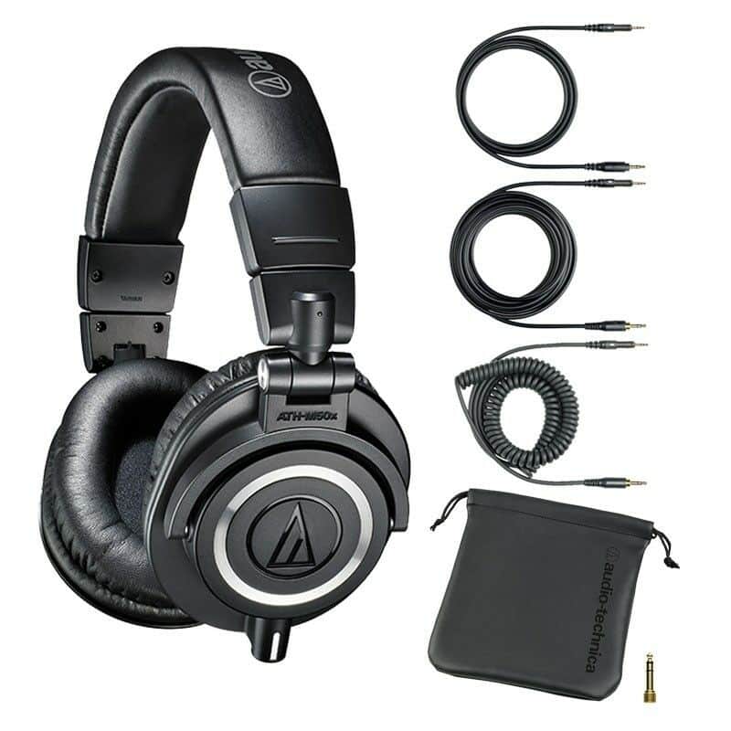 Audio-Technica ATH-M50x Professional Studio Monitor Headphones, Black image 1