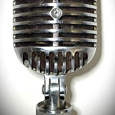 Vintage 1940's SHURE 556A Fatboy Dynamic Microphone, orig element w/cable, stand image 3