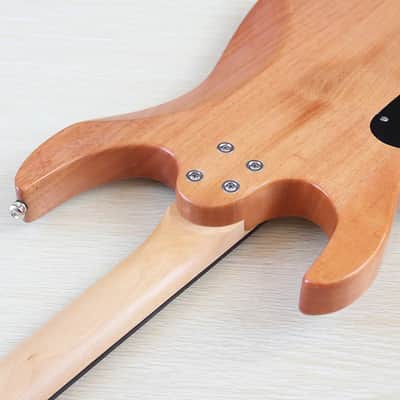 Burlwood Top Custom Finish Guitar, HH Pickups, Basswood Body with Maple Neck image 4