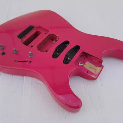 80's FENDER HM STRAT BODY - HOT PINK image 1