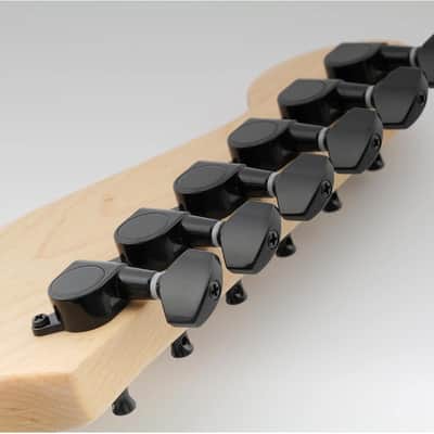 6-in-line Sealed Electric Guitar String Tuning Pegs Keys Machine Head Tuners Set Right Hand for Fender Strat Stratocaster Tele Telecaster Guitar, Black image 6