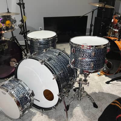 Rogers Cleveland Drum Set Dynasonic snare NAMM Show Shell Pack Sky blue onyx 4 PC.. image 4