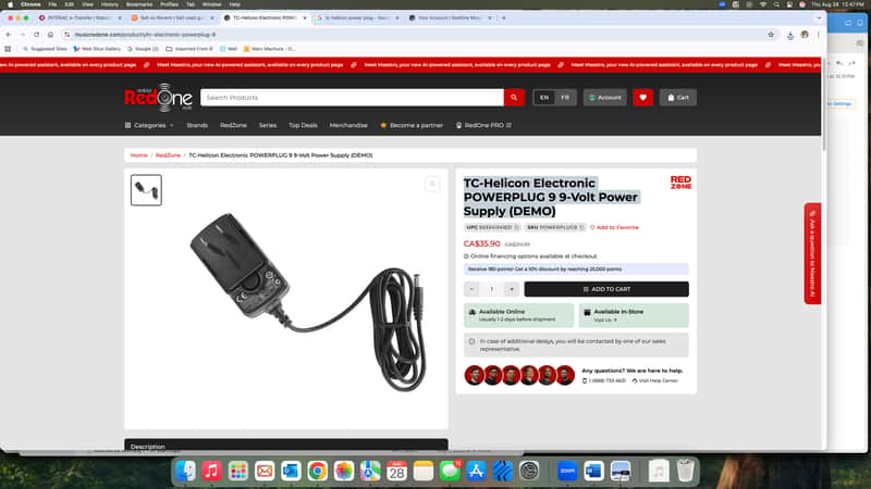 TC Electronic HELICON POWERPLUG 9V POWER SUPPLY - BLACK image 1