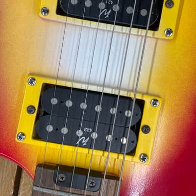 Washburn N1 Nuno Bettencourt - Red Yellow Burst Refinish image 3
