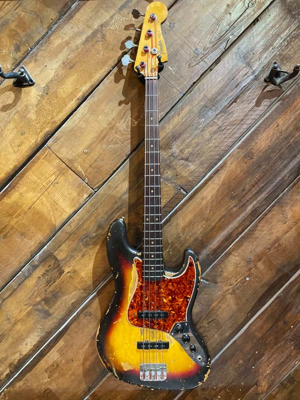 1964 Fender Jazz Bass, Three Tone Sunburst - Good