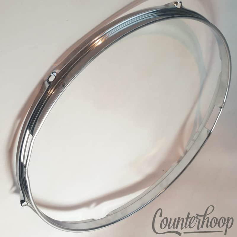 Rogers 14" Luxor Snare Drum Resonant Rim/Hoop 6-Lug Triple-Flange 60s Chrome USA image 1