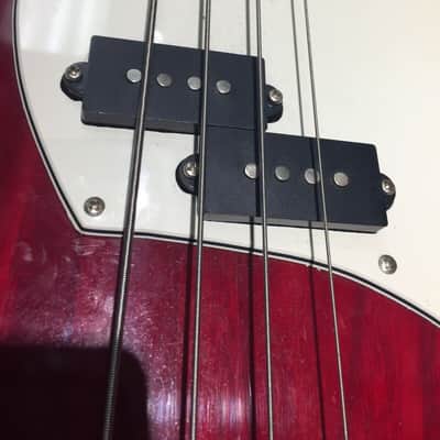 Fullerton Electric 4 Stings Bass Guitar, Red & White image 10
