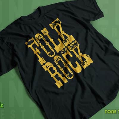 Folk Rock Custom Printed T-Shirt Black - Large image 2