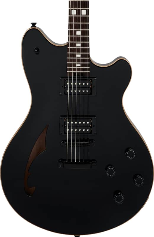 EVH SA-126 Standard Semi-Hollow Electric Guitar, Rosewood Fingerboard, Piano Black image 1