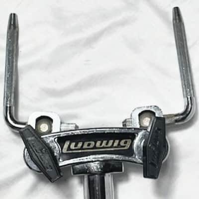 Ludwig 70s 781-2 19" Double Tom Holder w/3D Printed Reproduction #2847 Ludwig Logo Black T-Handles  - LDTH-106 image 10