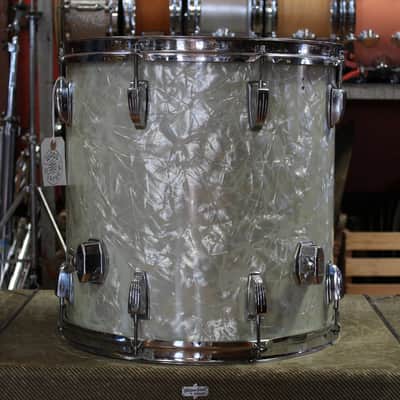 00s Lawton Drum Company 8x12 Tom and 16x16 Floor Tom in White Marine Pearl image 9