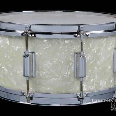 1967 Rogers Dynasonic Snare Drum White Marine Pearl : 6.5 x 14 image 3