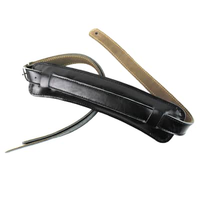 Walker & Williams C-19-BB Black On Black Leather Vintage Slash Strap Extra Long image 4