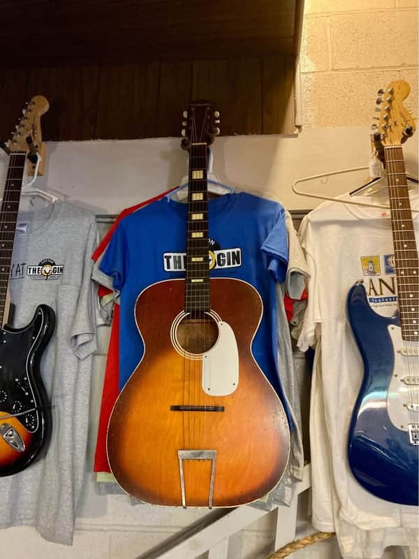 Silvertone s64-h Acoustic Guitar circa 1960s - Sunburst seen better days image 1