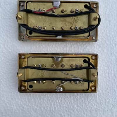 Gold Jazz Guitar Neck and Bridge Humbucker Pickups Set image 2