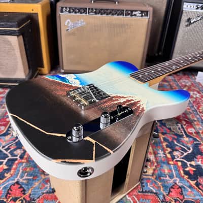 2024 Fender Japan Art Canvas Esquire by Katsushika Hokusai  Mint w/ Case & Hangtags image 13