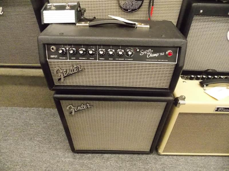 Fender Super Champ X2 Head and Cab W/ footswitch Black image 1