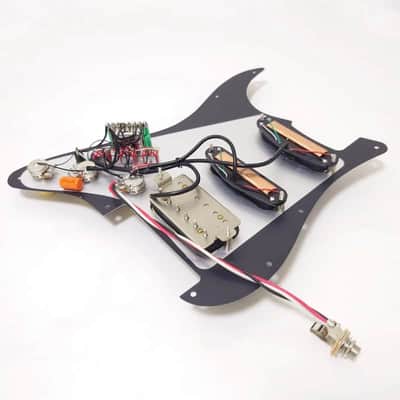 HSS Dual Blades Pickups Guitar Strat Style Loaded Prewired Pickguard in Black image 5