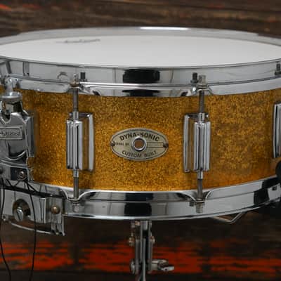 Rogers 5x14" Dynasonic Wood Snare Drum - 1960s Gold Sparkle Pearl image 7