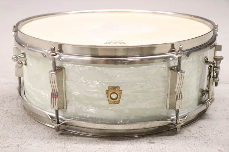 Ludwig Pioneer 5.5x14" Snare Drum NOB 6 Lug White Marine Pearl Vintage 1960's image 1