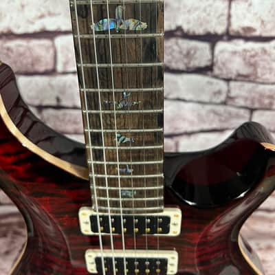 PRS Studio Wood Library 10 Top Flame Fire Redburst Mahagony Back Red Tiger Paisley image 6