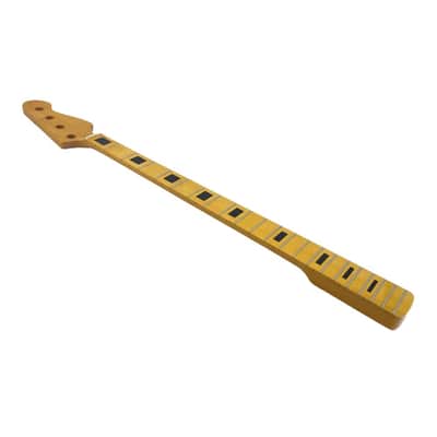 Electric Bass Guitar Neck Replacement Maple Bass Neck 4-String 21 Fret 34" Scale Maple Fingerboard Bolt-On Finished Parts for DIY Installation & Repair (38mm Nut and 64mm Heel) image 2