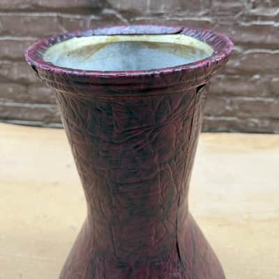 Unbranded 8.5" Goblet Doumbek / Darbuka Hand Drum Shell – Textured Burgundy – Project / Parts Only image 3