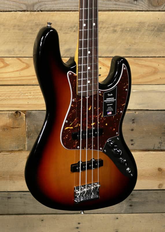 Fender  American Professional II Jazz Bass 3-Color Sunburst w/ Case & Rosewood Fretboard image 1