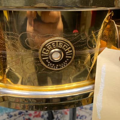Gretsch Holy Grail 1960s Gold Engraved, Round Badge 14x5" Snare Drum. Excellent!! image 4