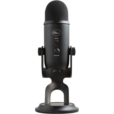 Blue Yeti Blackout USB Professional Multi-Pattern USB Microphone Plus Pack Bundle with Presonus StudioOne 5 artist DAW, iZotope RX elements Plug-in and Groover 3 Tutorials 3-Month Subscription image 1