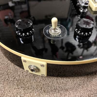 Epoch Baldwin LP Electric Guitar, Black, Chrome, Budget Starter, Thin Body image 5