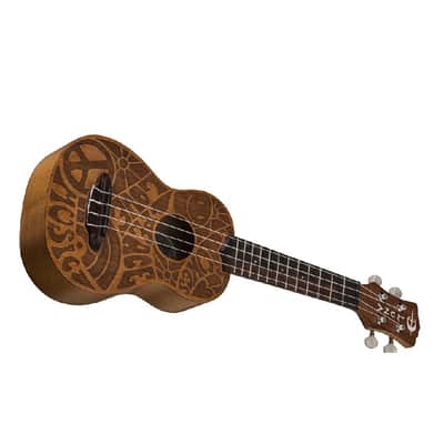 Luna Peace Love Etched 60's Design Ukulele image 2