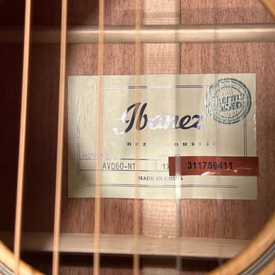 Ibanez AVD9NT Artwood Thermo-Aged Sitka Spruce / Okoume Dreadnought 2019 - Natural image 4