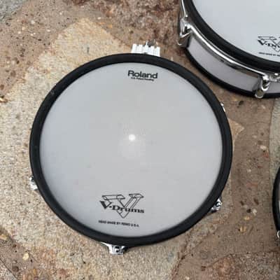 TWO Roland PD-120 WHITE and TWO pd-100" 10" Mesh Head V Drum PD120 image 4