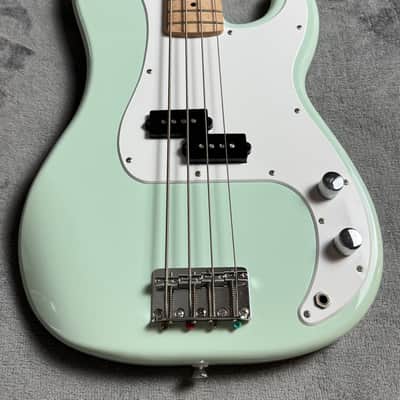 Squier Precision Bass by Fender – Surf Green – Maple Neck – Excellent Condition w/ Gig Bag image 1