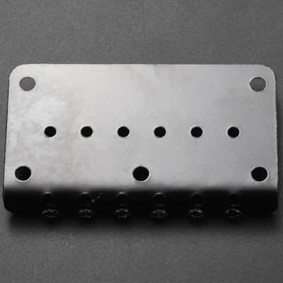 Black Guitar Strat Stratocaster Style Fixed Hardtail Bridge with Roller Saddles image 7