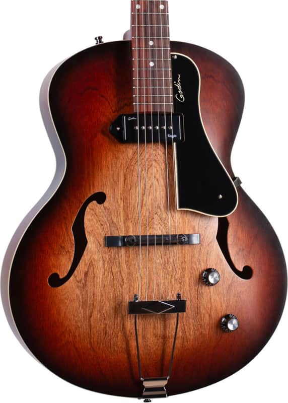 Godin 5th Avenue Kingpin P90 Hollowbody Electric Guitar, Rosewood Fingerboard, Vintage Burst image 1