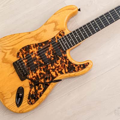1992 PGM Moon ST-225B S-Style Superstrat Ash & Ebony w/ Lacquer Finish, Bartolini, Case & Tags image 1